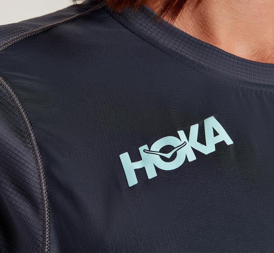 Top Hoka One One Mujer - Wind - Azules - GJA367051